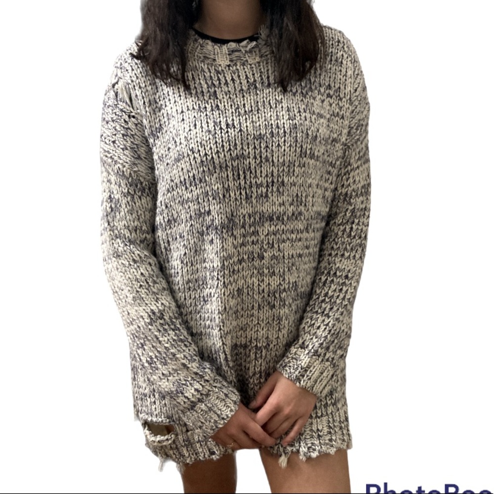 EUC Kye Mi knit Destroyed Sweater